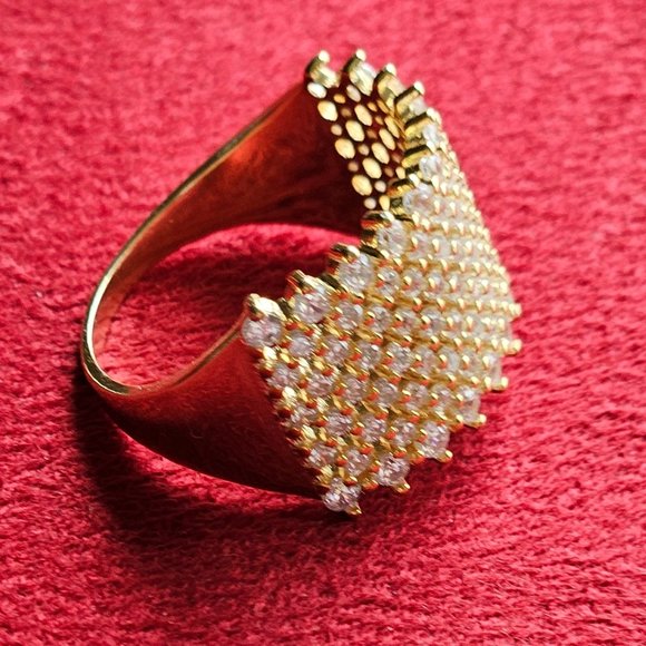 Savvy Cie 18K Gold Over Sterling Silver Band with Cubic Zirconia Stones - Picture 6 of 12